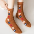 thumbnail image 3 of JeashCHAT Women Fashion Retro Academic Style Flower Lovely Cotton Middle Tube Socks, 3 of 6