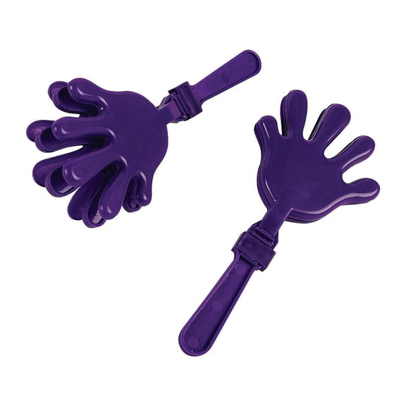 Purple Plastic Hand Clappers - Party Favors - 12 Pieces