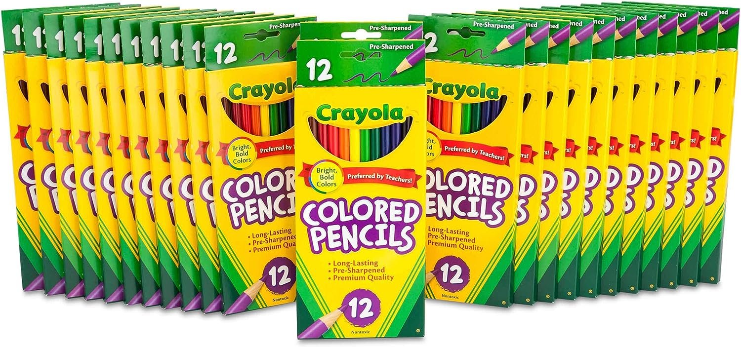 Lápices de Colores Crayola al por Mayor, Preafilados, Útiles Escolares al por Mayor para Maestros, 12 Colores Surtidos, Paquete de 24 4