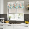 thumbnail image 5 of 2 Pack Valances for Windows, Summer Ocean Window Valances for Living Room/Bedroom/Bathroom, Watercolor Coastal Coral Shell Seaweed Beige Light Filtering Kitchen Curtain Valance 54"W x18" L, 5 of 9