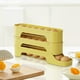 thumbnail image 4 of Rejilla para Huevos de Refrigerador | Organizador Ovalado Transparente Deslizante de 3 Capas para Huevos | Bandeja de Almacenamiento con Ruedas Automáticas Que Ahorra Espacio para La Puerta Del Refri, 4 of 6