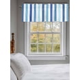 thumbnail image 3 of Valances for Windows Ombre Blue Stripes Rod Pocket Cafe Window Treatments Valance Curtains for Kitchen Bathroom Laundry Basement Windows 60"x14", 3 of 9