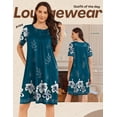 thumbnail image 4 of Ekouaer Moo Moos for Women Button House Dresses with Pocket BlueGreen Flower, 4 of 7