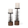 thumbnail image 4 of Danya B. Set of 2 Eucalyptus Metal and Wood Candle Holders, 4 of 5