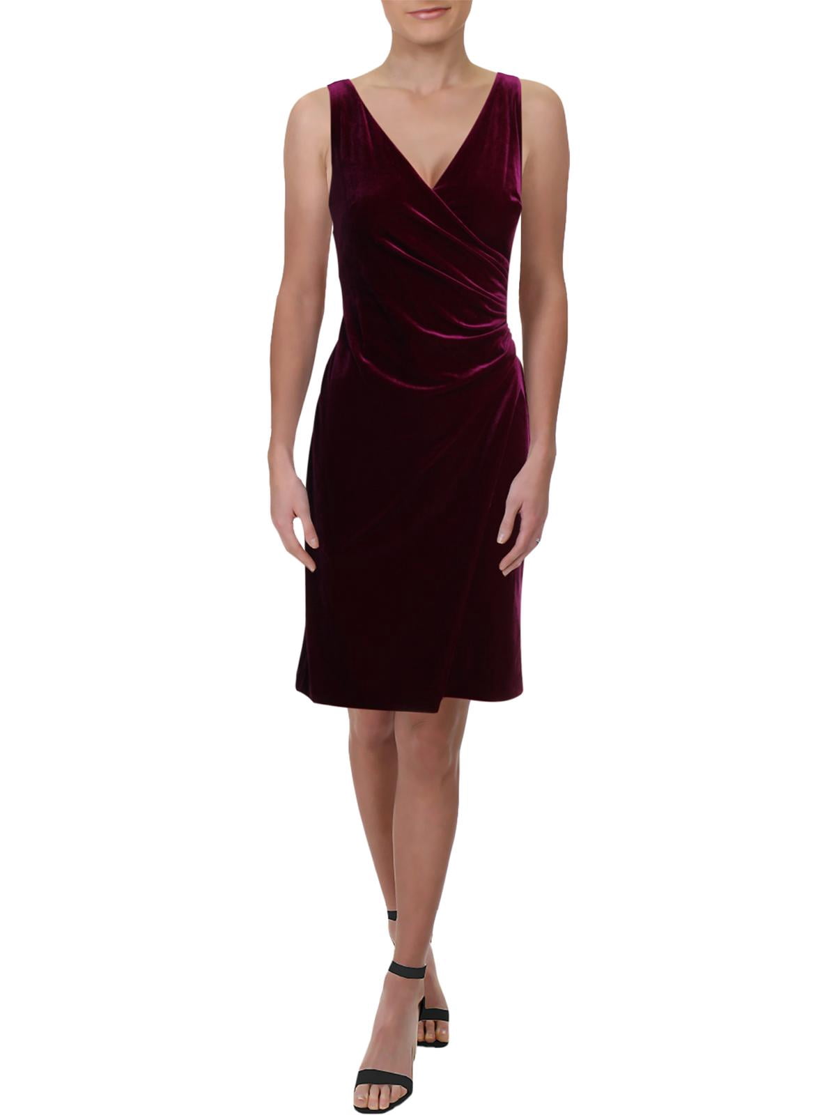 velvet faux wrap dress