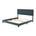 thumbnail image 3 of CorLiving Celeste Modern Upholstered Adult King Bed Frame with Headboard, Box Spring Required, Blue, 3 of 6