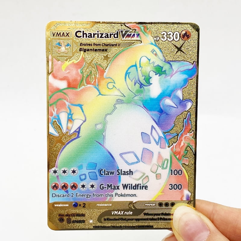 champions path rainbow charizard vmax custom gold metal pokemon card LIUHYLG - Collector's Rare Shiny Card [Colorless][Colorless][Colorless] Charizard VMax 43, Rainbow Foil