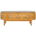 thumbnail image 5 of SAFAVIEH Couture Dolly Solid Linen Modern Bench with Storage, Natural/Grey, 5 of 15