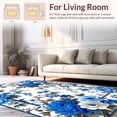 thumbnail image 2 of ODIKA 3'x5' Machine Washable Non-Slip Area Rug, Entryway Elegant & Floral Print High Traffic Rug, Blue, 147010, 2 of 7