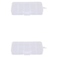 thumbnail image 3 of Thinsony 10 Grid Plastic Jewelry Removable Storage Box Beads Container Earring White 12.8x6.5x2.2cm 2Set, 3 of 6