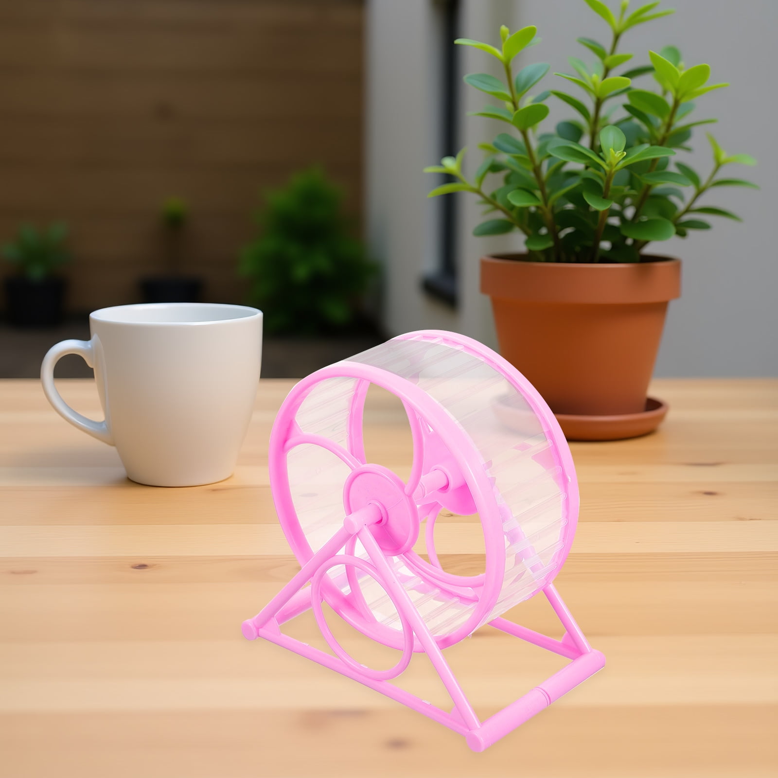 Baluue Hamster Running Ball Toy Pink Plastic Pet Toy Increases Activity Level 1Pack