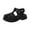 Black, variant on UngA Sandals for Kids Girls Jelly Sandals Closed Toe Princess Dress Shoes Summer Beach Flat Sandals for Toddler Little Kid Flower Girl Sandals(Black,Size 12.5)