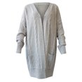 thumbnail image 5 of Odeerbi Clearance Cardigan For Women Cable Knit Open Front Cardigan Sweater Loose Slouchy Oversized Wrap Chunky Pocket Sweaters Coat, Gray, 5 of 7