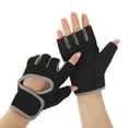 thumbnail image 2 of Guantes deportivos de entrenamiento de fuerza Unique Bargains, guantes atléticos de medio dedo, talla X grande, color gris, 2 of 5