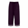 thumbnail image 4 of Girls High Waist Like Striped Culottes Casual Summer Pants With And Pockets Comfortable Straight Leg Cropped Wide Leg Trousers For Kids, 4 of 4