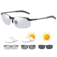 thumbnail image 3 of Scratch Resistant Photochromic Sunglasses Trendy Adjustable Nose Pads UV Protection Polarized Sunglasses Metal Frame Multifunctional Night Vision Glas, 3 of 5