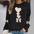 thumbnail image 1 of ICHUANYI Chandail en Molleton Graphique Cœur pour Femmes, Col Rond, Décontracté, Oversize, Manches Longues, 1 of 5