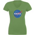 thumbnail image 1 of NASA Logo Juniors V-Neck T Shirt, 1 of 1