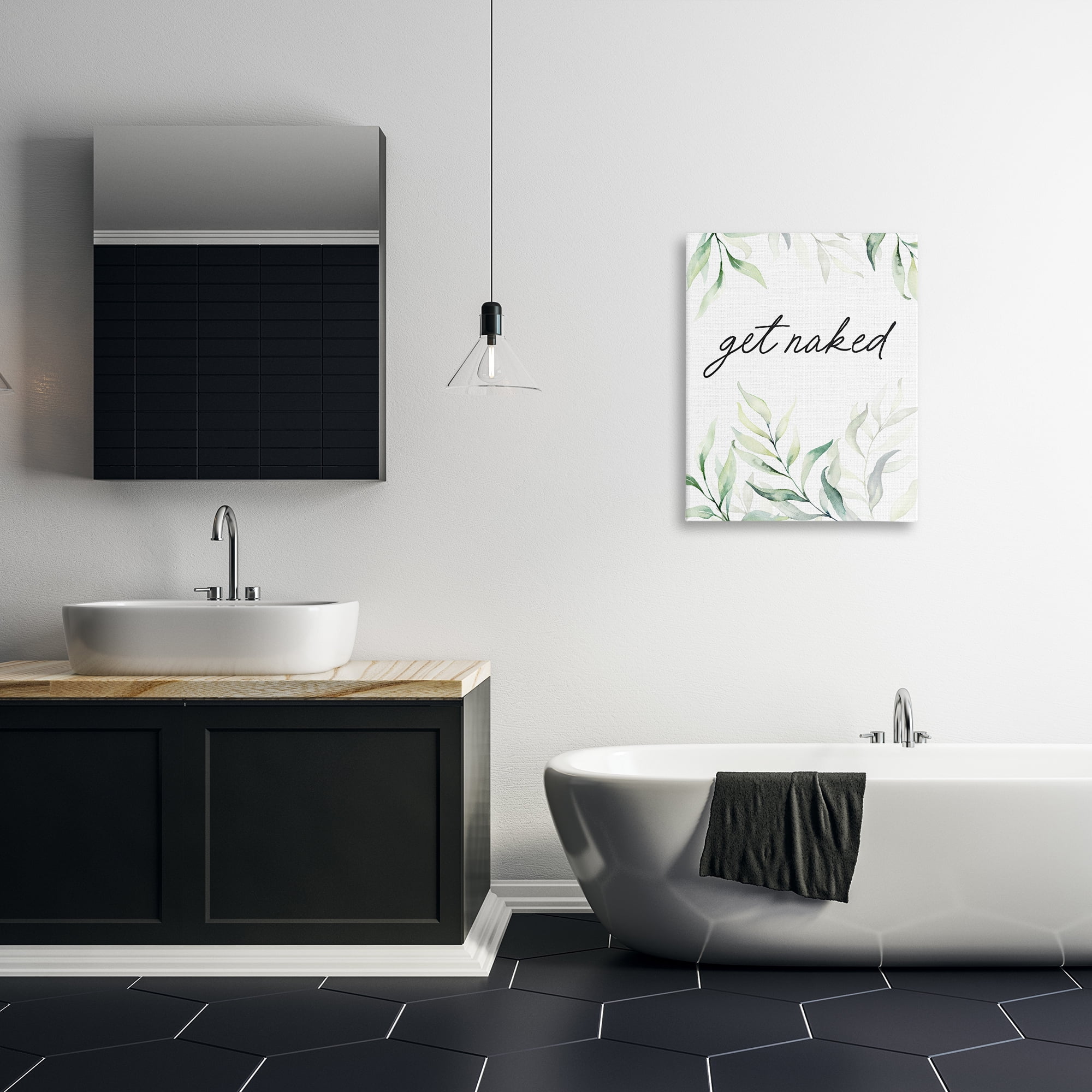 Get Naked Bathroom Herbs Canvas Wall Art, design by Lettered and Lined