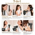thumbnail image 2 of 7-in-1 Hair Dryer Brush Set with Diffuser & Concentrator - Professional Ionic Hot Air Styler with Auto-Wrap Curler for Straight, Wavy & Curly Hair, Includes Storage Case, 2 of 17