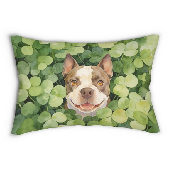 Happy American Bully Welcome St Patrick's Day Lucky Shamrocks Clover Pillowcase Double Sided Terrier Dog Lover Pillow Case Covers - 22001