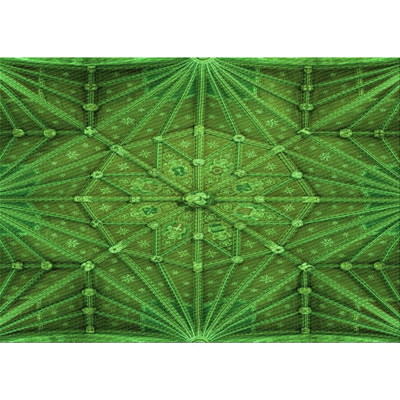 Ahgly Company Machine Washable Indoor Rectangle Transitional Deep Emerald Green Area Rugs, 2' x 3'