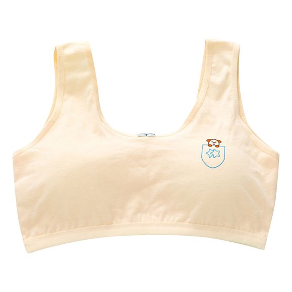 dmqupv Bras for Teens Kids Girls Underwear Foam Bra Vest Children Underclothes Sport Undies Clothes Yellow,Size for L