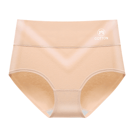 Fulorrnie Underwear for Women Tummy Control High Waist Seamless Comfort Panties Briefs Elastic Banded Panty  Light Yellow  XXL