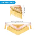 thumbnail image 2 of Uxcell Women's Belly Dance Hip Scarf with Sequins Triangle Wrap Skirts Waist Chain for Party Costume Performance Yellow, 2 of 7