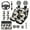 Black Brown Cow Print, variant on Red Mushroom 14 Pcs Interior Covers Easy Install Front Saddle Blanket Rear Split Bench Cover Steering Wheel Center Console Pad Shoulder Strap Pads Seat Headrest Coasters Keychain