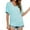 Mint Green, variant on LOVZFMLL Women's Tops Casual Dressy Short Sleeve T-Shirts Fashion V Neck Loose Fit Blouses Eyelet Embroidery Tees Clothes Gray XL