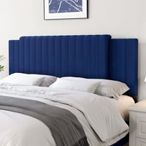 3-in-1 Multifunctional Upholstered Headboard - Adjustable Width & Height for Full/Queen/King Size Beds, Head Board Only, Padded Velevt, Blue