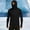Black, variant on Mens Sun Shirts UV Protection Long Sleeve Quarter Zip Thumb Holes Hooded Top UPF 50  Lightweight Breathable Shirt with Face Cover