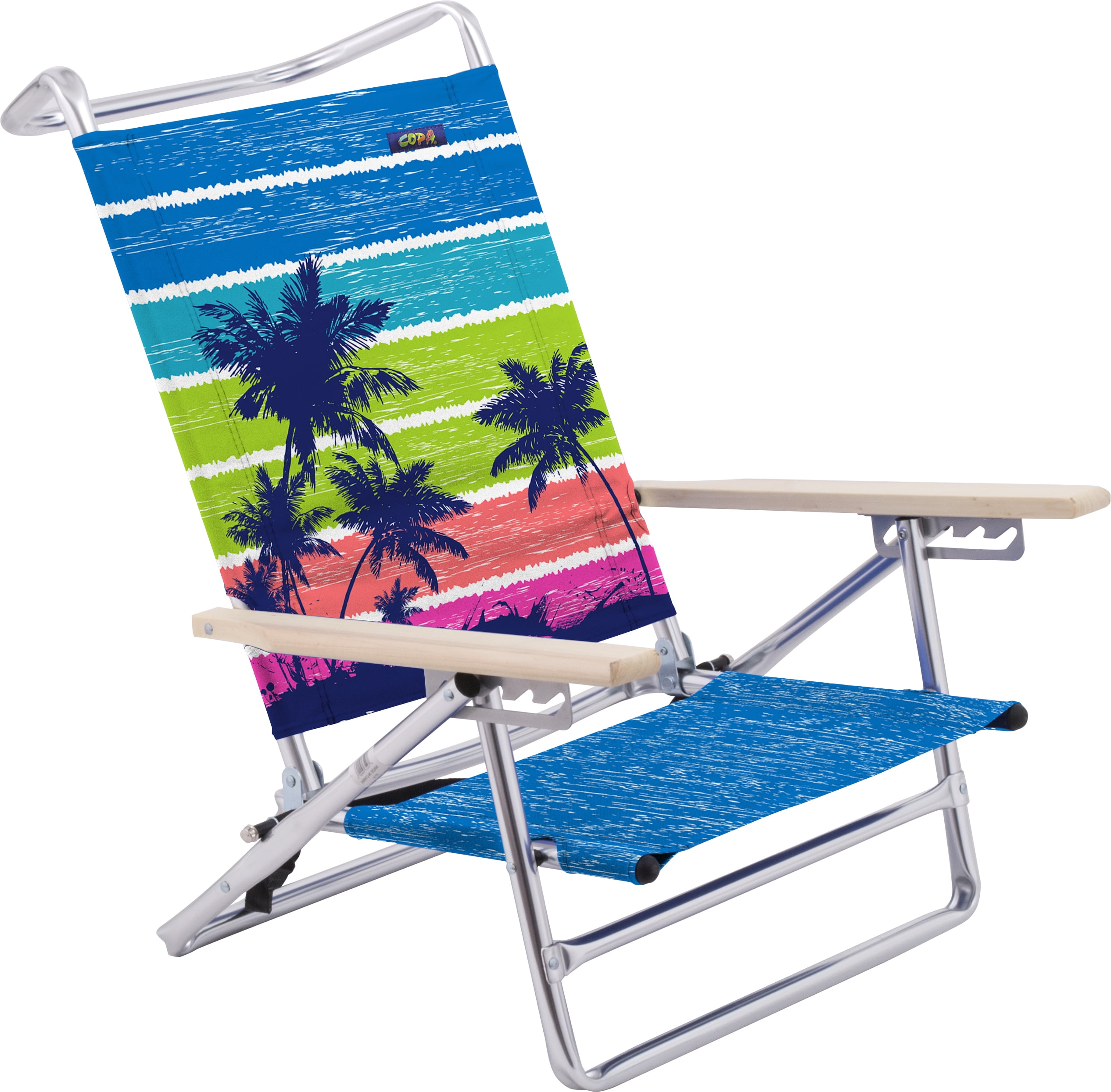 (2 pack) Seasonal Supply Co. 5-Position Lay Flat Beach Chair