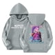 thumbnail image 1 of Moonsky Sudadera con capucha y cordón HUNTRX, estampado de grupo de chicas coreanas, jersey corto, suave y cómodo, top de manga larga para primavera y otoño. Gris claro 130, 1 of 4