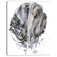 thumbnail image 2 of Aggressive Gris Chien Aquarelle - Animal Toile Mur Art, 2 of 3