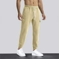 thumbnail image 6 of Momasggi Men's Cargo Sweatpants Casual Drawstring Elastic Waist Sweatpant Lounge Athletic Pants Baggy Workout Joggers with Pockets Beige L, 6 of 9