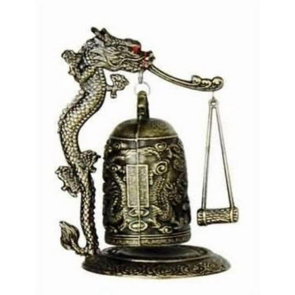 zen art brass feng shui desktop dragon windbell