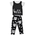 thumbnail image 4 of Trajes de tela de algodón para bebés a la moda, pantalones cortos de algodón transpirables para niños pequeños, pantalones con patrón de Panda, negro, 90cm, 4 of 5