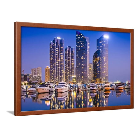 Busan South Korea Skyline At Haeundae District Framed Print Wall Art By Seanpavonephoto