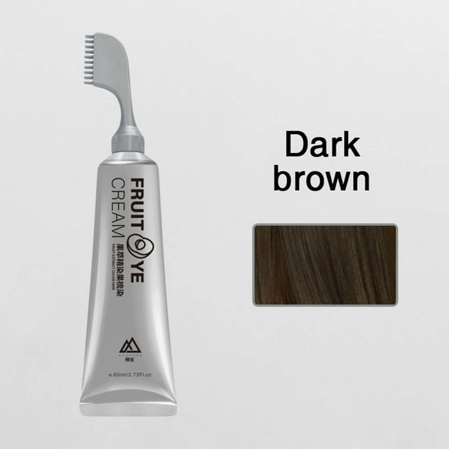 Hot6sl Ofertas Del Día 80Ml Hair Fruit Peina Tu Propio Cabello En Casa Cubre El Cabello Blanco Un Peine Agente Negro Crema para El Cabello Extracto de Plantas Cabello