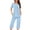 Light Blue#1, variant on Tnhcen 2 Piece Summer Capri Women's Pajama Set Ladies Short Sleeve Shirt Capri Pants Pjs Sets Home Clothes S-3XL