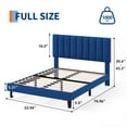 thumbnail image 2 of Velvet Upholstered Bed Frame with Adjustable Tufted Headboard, Platform Design, No Box Spring Required, Easy to Assemble, 2 of 8
