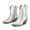 SILVER, variant on Women's Western Ankle Booties - Pointed Toe Cowgirl Boots with Low Heel Comfortable Pull-On Design for Casual Wear