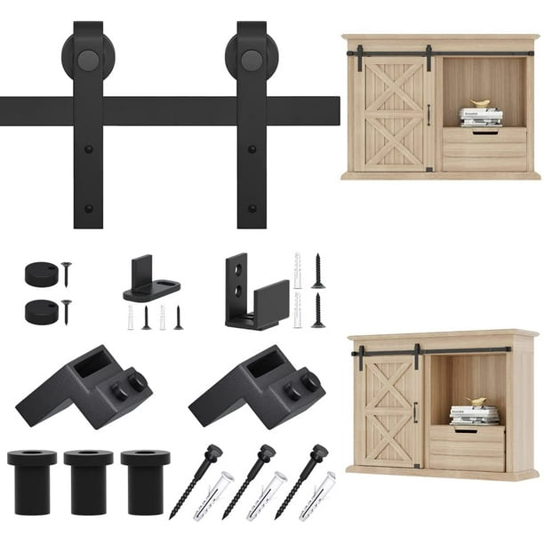 2 5 8 Ft Super Mini Sliding Barn Door Hardware Kit J Shape Hanger Flat Track For Cabinet Tv Stand Console 3ft Single Com 2 5 8 Ft Super Mini Sliding Barn Door, Mini Sliding Door Hardware Kit