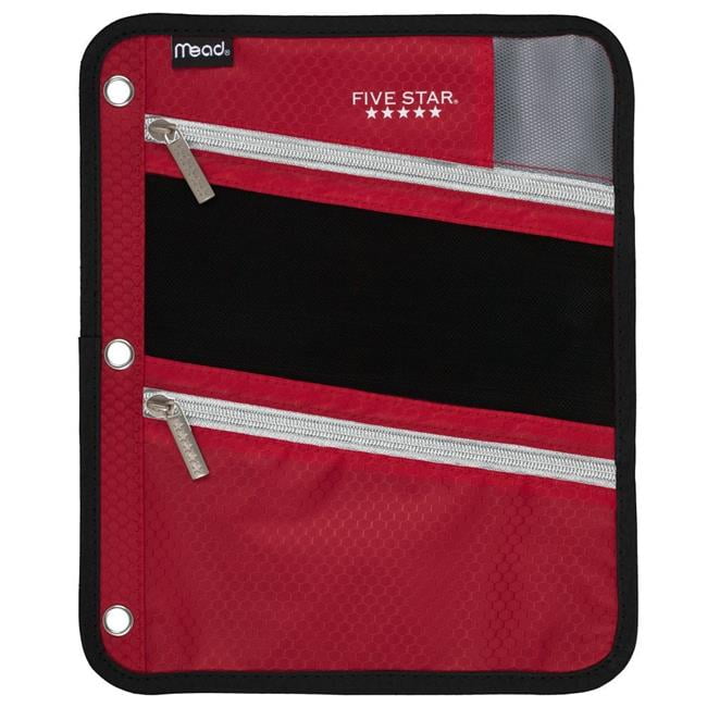 Mead Products 50642BF7 Zipper Pouch Red & Gray 8.75 x 11