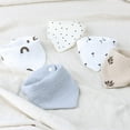 thumbnail image 2 of 4PCS Infant Drooling Bib Print Burp Cloths for Babies Cotton Saliva Towel Unisex Breathable Baby Bibs for Unisex, 2 of 4