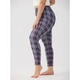 thumbnail image 2 of TIYOMI Plus Size Leggings For Women Pants Stretchy Butt Fit High Waist Grey Plaid Ankle Legging Soft Workout Fall Winter Casual Leggings XL 12-14, 2 of 4