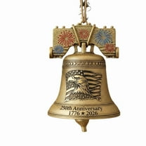 United States 250th Anniversary Bell Ornament, Metal Hanging Bell Christmas Tree Decorations, Vintage-Style Cast Metal Doorbell Decoration with Commemorative Detailing (A)