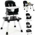 thumbnail image 1 of Babyjoy  8-in-1 Baby High Chair Convertible Dining Booster Seat w/ Removable Tray Black, 1 of 7